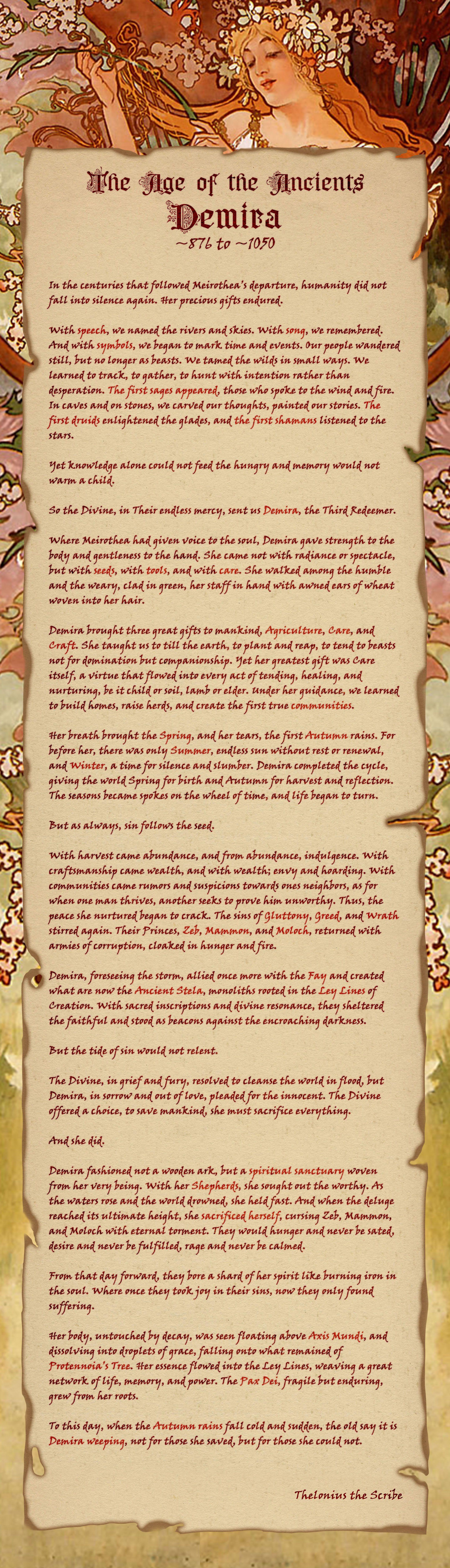 Thelonius, The Age of the Ancients, Demira (II.2)